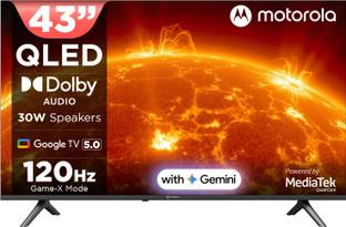 MOTOROLA 108 cm (43 inch) QLED Ultra HD (4K) Smart Google TV with 5.0 OS, 30 W speaker, 120Hz Game accelerator, and Dolb