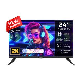 Uniboom 60 cm (24 inch) HD Ready LED Smart Android TV with Voice Control App | 500+ Movies | 1000+ Certified Apps | Prof