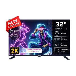 Uniboom 80 cm (32 inch) HD Ready LED Smart Android TV with Voice Control App | 500+ Movies | 1000+ Certified Apps | Prof