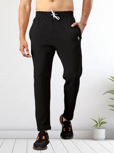 DIHOX Solid Men Black Track Pants
