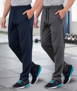 FEEL TRACK Solid Men Dark Blue, Grey Track Pants