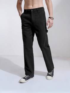 HIGHLANDER Straight Fit Men Black Trousers