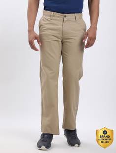 INDIAN TERRAIN Regular Fit Men Khaki Trousers