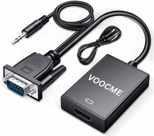 Voocme TV-out Cable VGA Male to HDMI Female Converter Adaptor with 3.5MM