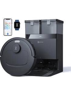 ECOVACS N50 Pro Omni Black 2026 New Launch, 25000 Pa Suction Robotic Floor Cleaner Self-Emptying Omni-Station, Zerotangl