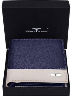 URBAN FOREST Men Blue Genuine Leather Wallet