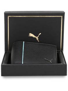 PUMA Men & Women Casual Black Genuine Leather Wallet