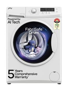 Godrej 6.5 kg AI Powered, FabriSafe Drum, Eco Wash Fully Automatic Front Load Washing Machine White