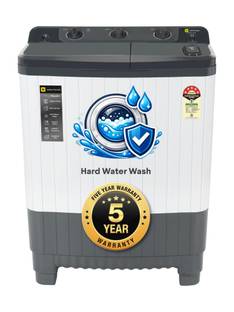 realme TechLife 8 kg with Hard Water Wash Protection and Swift Jet Dry Semi Automatic Top Load Washing Machine Grey, Whi