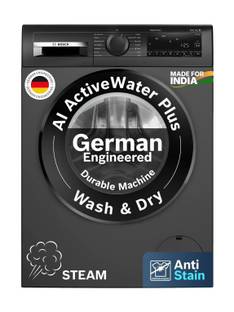 BOSCH 9 kg Fully Automatic Front Load Washing Machine with In-built Heater Grey