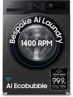 Samsung 9 kg 5 Star, AI Ecobubble, Super Speed, Wi-Fi, Hygiene Steam, Digital Inverter Motor Fully Automatic Front Load 