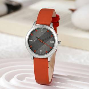 TIMEX TWTL10101 Grey Dial Genuine Leather Strap Analog Watch  - For Women