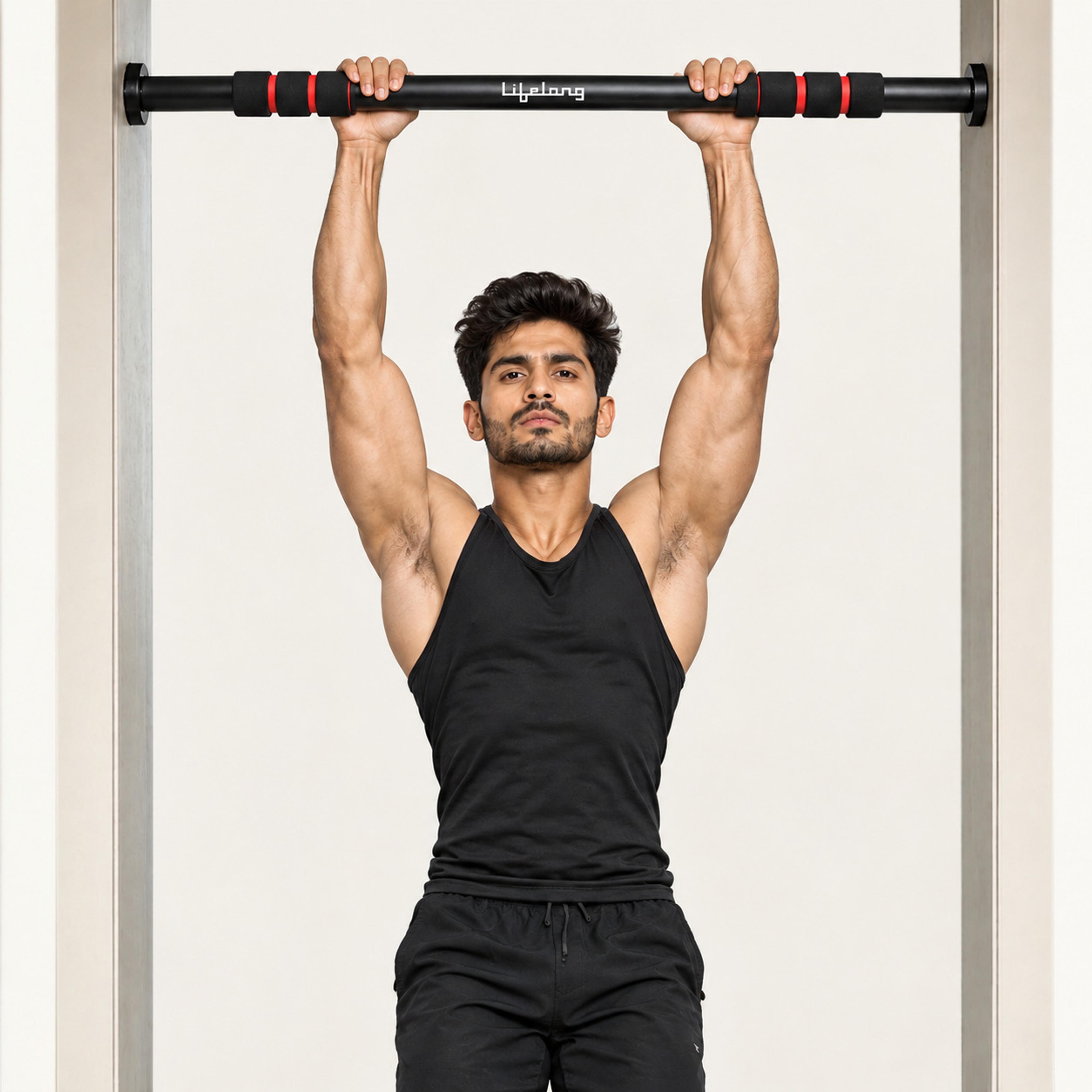 Lifelong Adjustable Pull-Up Bar For Home Gym | Best For Kids, Men & Women | Non-Slip Pull-up Bar - 75% off at DetectaDeal