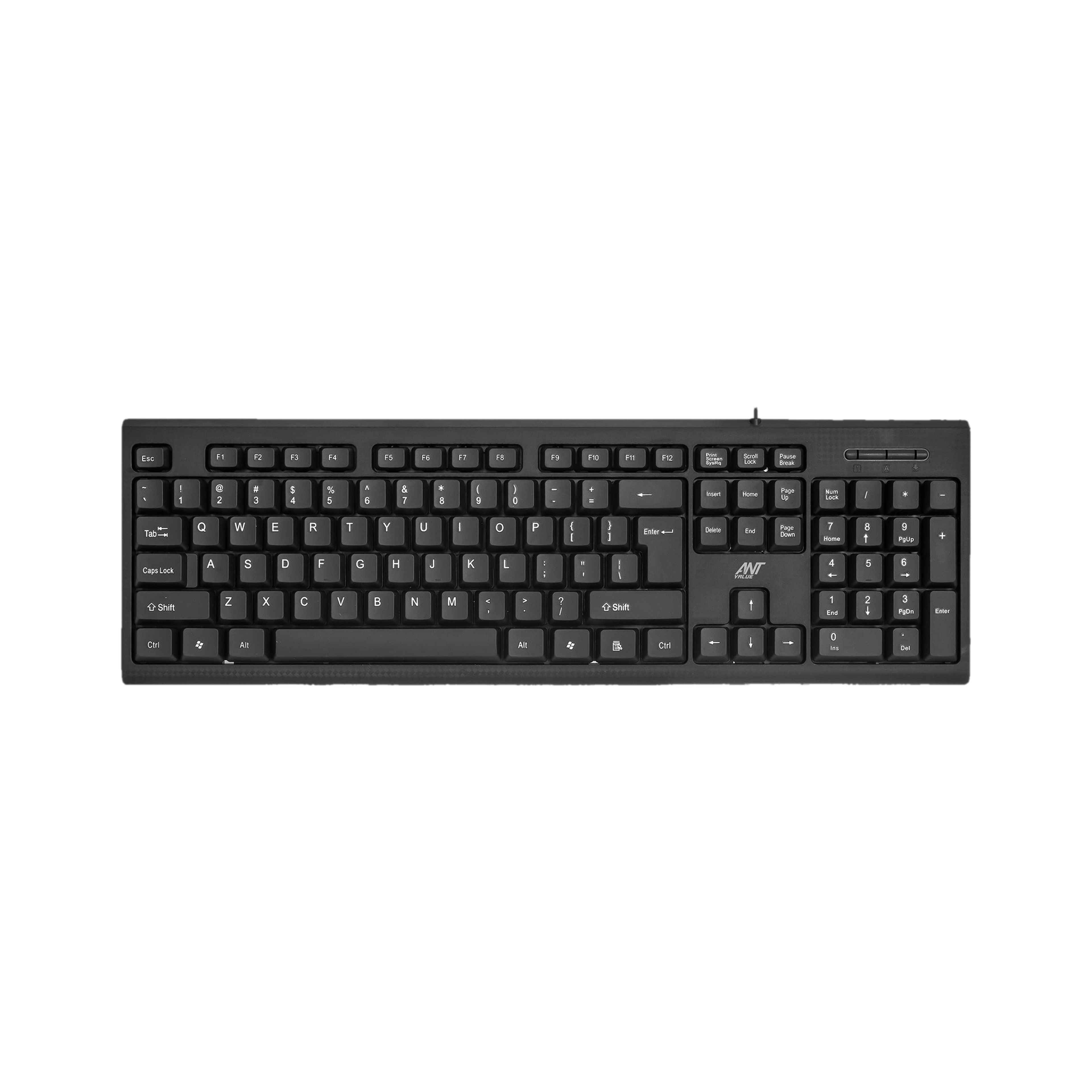 Ant Value FKBRI01 Wired USB Standard Laptop Keyboard Compatible with Desktop, Laptop, Mac with 107 Keys Full Size Layout, Ultra Silent Operation, Spill-Resistant Membrane Water-Resistant Coating, 1.8m Cable, 10 Million Keystrokes Life - 72% off at DetectaDeal