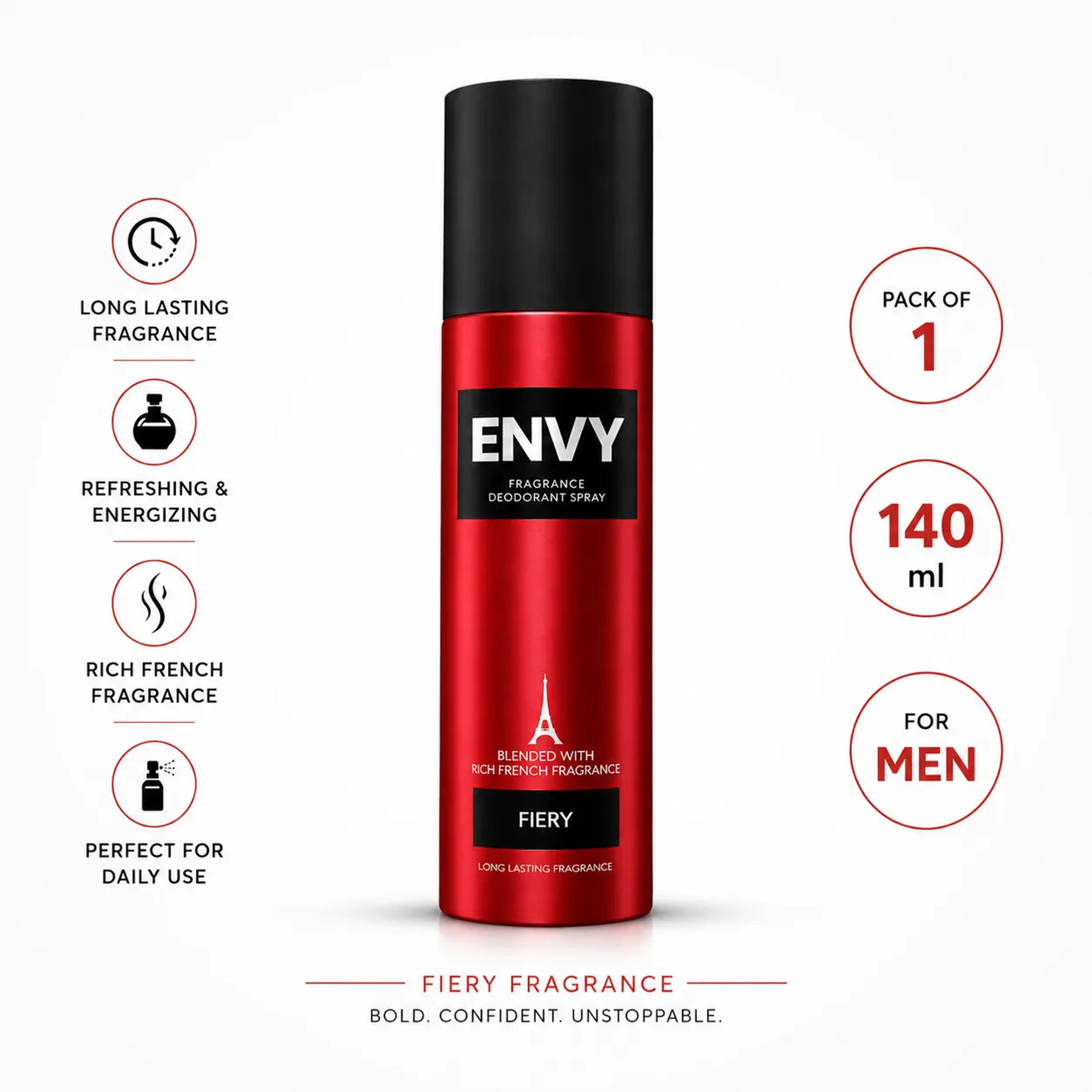 Envy Fiery Long Lasting Deodorant Spray - For Men - 54% off at DetectaDeal