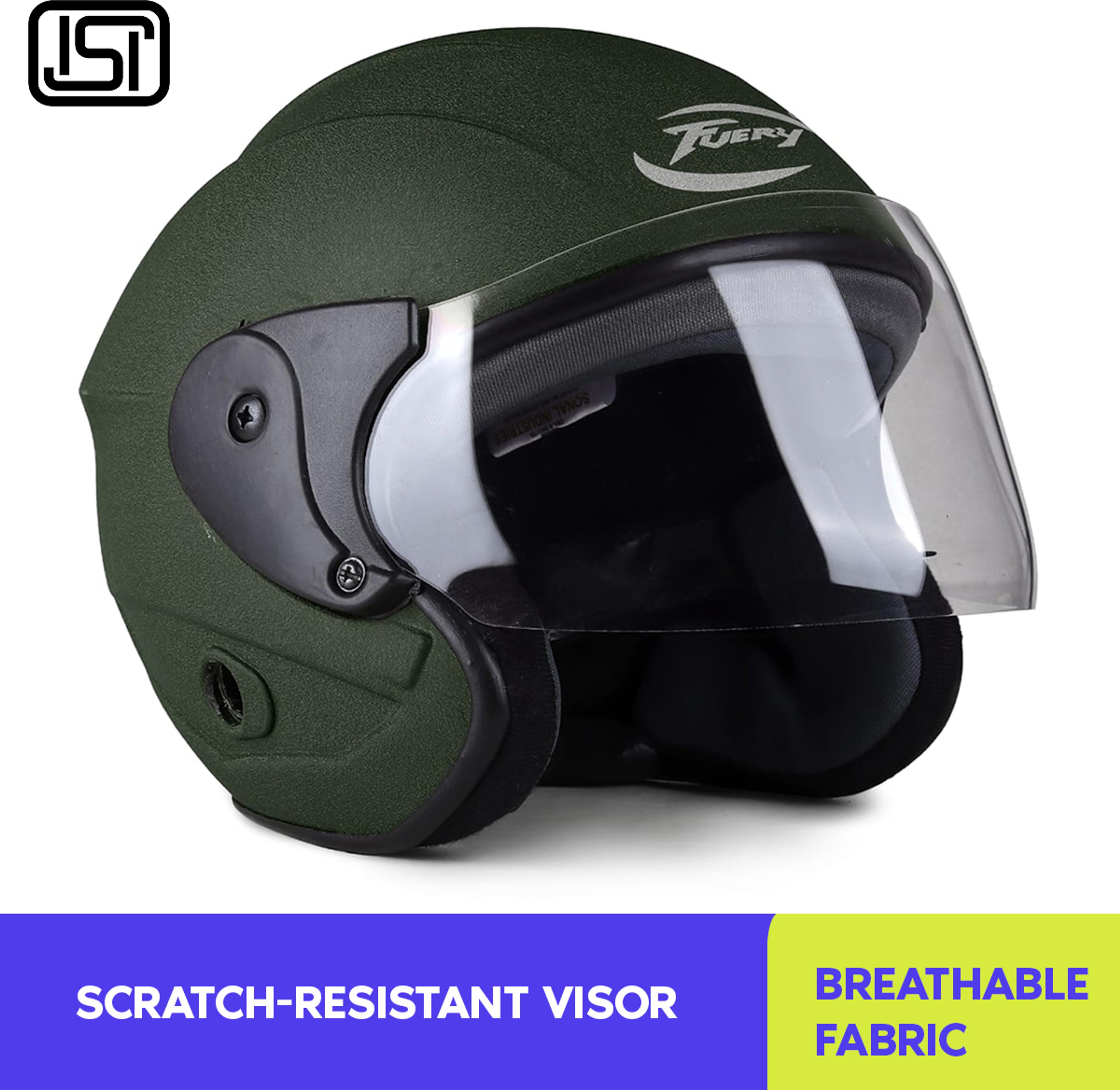 fuery HALF FACE NANO PRO ( GREEN ) Motorbike Helmet - 68% off at DetectaDeal