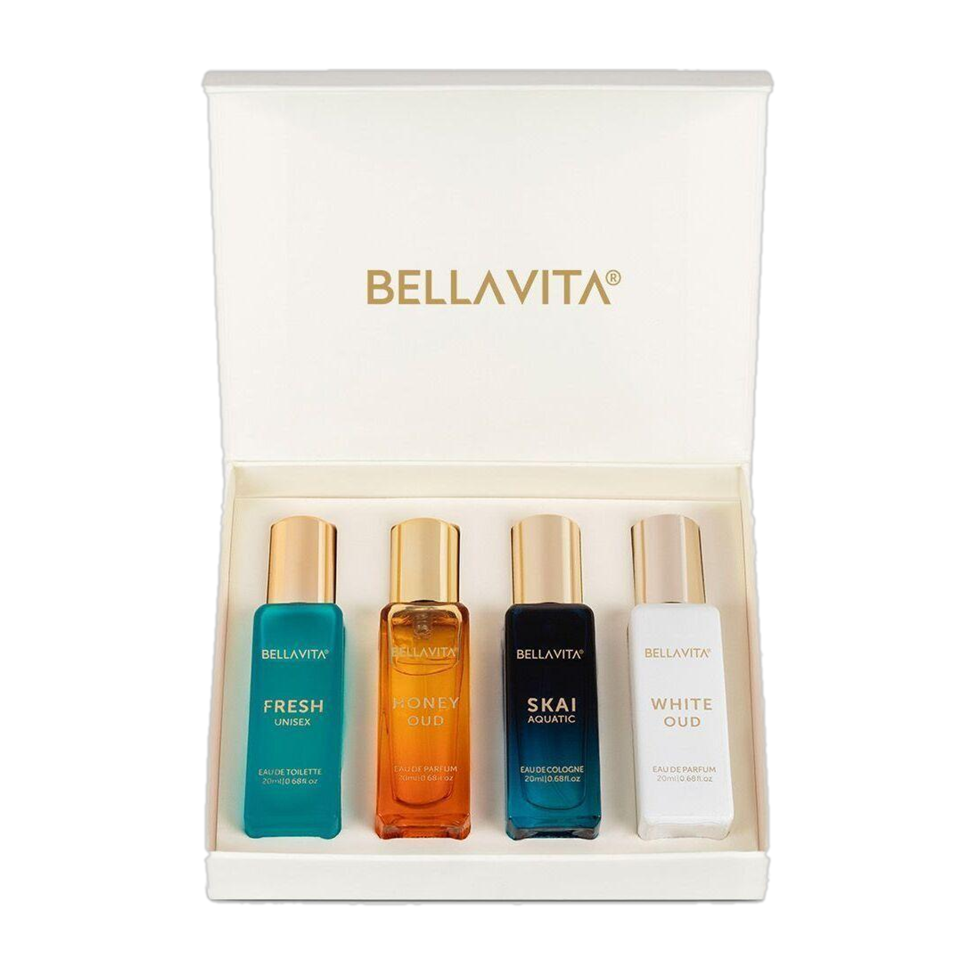 BELLAVITA Luxury Unisex Perfume Gift Set - 4x20 ML Eau de Parfum - 80 ml - 35% off at DetectaDeal