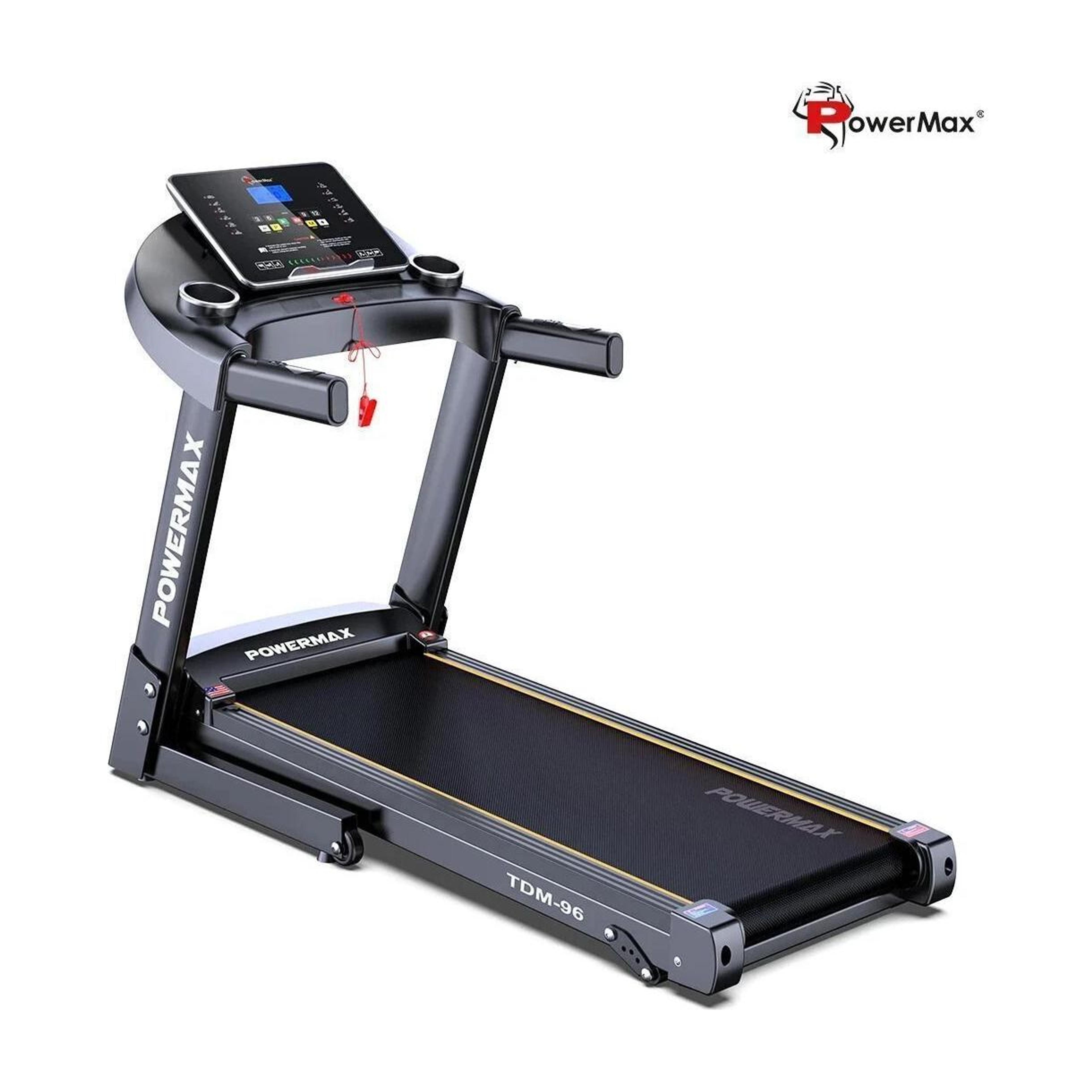 Powermax Fitness TDM-96 4HP Motor 110kg Manual Incline Heart Rate Sensor Foldable for Home Cardio Treadmill (Max Weight:110 kg) - 73% off at DetectaDeal
