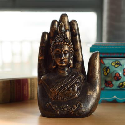 Flipkart SmartBuy Decorative Palm Buddha Decorative Showpiece - 17 cm