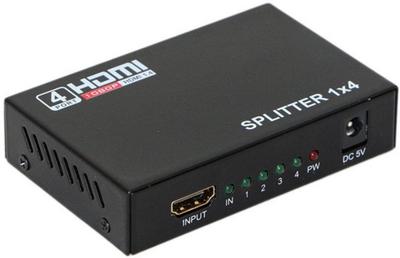 LipiWorld TV-out Cable HDMI Splitter 1 IN 4 OUT Full HD 1080P Support 3D v1.4 for HDTV / STB/ DVD / Projector / DVR BLACK