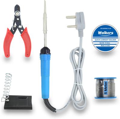 Walkers Basic 5 in1 Mobile Soldering Iron Equipment Tool Machine Combo Kit Set with Flux Paste and Wire 30 W Simple