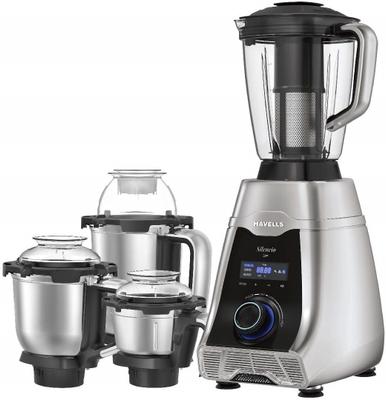 HAVELLS Silencio Low Noise 500 W Mixer Grinder 4 Jars (Grey & Black)