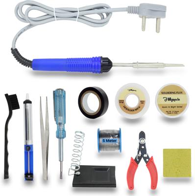 Hillgrove Electric Gadget 12in1 New Mobile Soldering and Desoldering Equipment Tool Machine Combo Kit Set with Flux Paste and Wire 25 W Simple