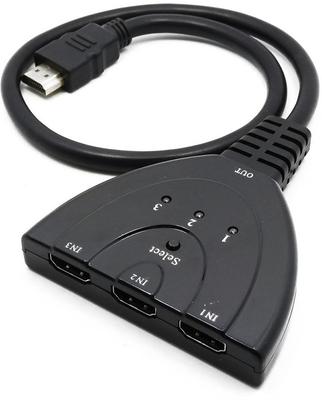 AlexVyan TV-out Cable 3 Port High Speed HDMI Switch HUB with 50 CM pigtail cable: Supports 1080p 3D up to 2,5Gbps 3 Port HDMI Switcher, 3 Input 1 Output HDMI Switcher Supports 4K, Full HD1080p, 3D,For HDTV,PC,Projector,PS3,Xbox,STB,Blu-ray DVD Players,4k TV