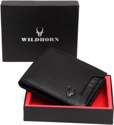 WILDHORN Men Casual, Formal, Travel Black Genuine Leather Wallet