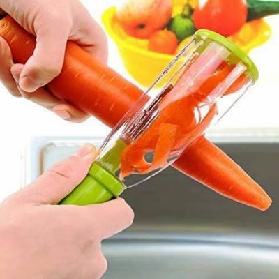 Gadgetspoint Vegetable Peeler Fruits Scraper with Container Stainless Steel Chopper Multipurpose Cutter Straight Peeler