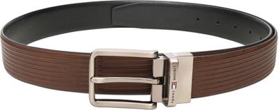 TOMMY HILFIGER Men Casual Black Genuine Leather Reversible Belt
