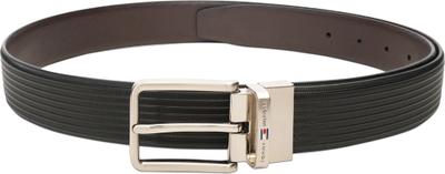TOMMY HILFIGER Men Casual Black Genuine Leather Reversible Belt