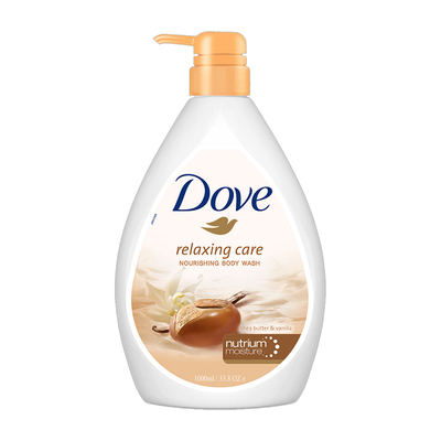 DOVE Relaxing Shea Butter Body Wash with Vanilla for Soft Skin, Soothing Scent