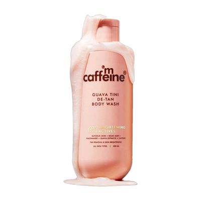 mCaffeine Detan Body Wash with 1% Glycolic, 5% Niacinamide-Kojic acid | Reduces Dark Spots