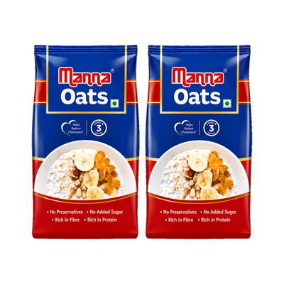 Manna by Southern Health Foods Oats 2kg - High Protein Oats & Fiber, Instant Wholegrain Breakfast Cereal Pouch