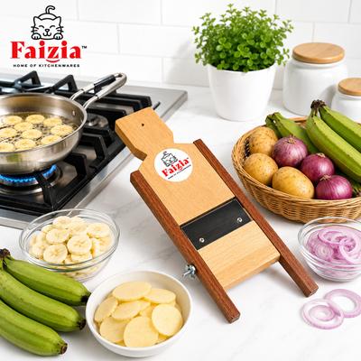 faizia Multifunctional Wooden Vegetable Slicer Banana Chips Cutter Banana Grater & Slicer