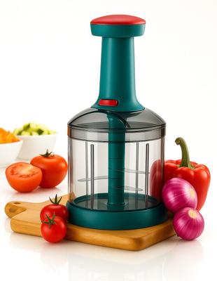 Ecodex Hand Push Chopper with 3 Blades for Effortless Chopping Vegetables & Fruits Kitchen Tool Set