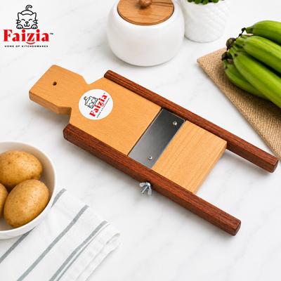 faizia Wooden Vegetable Cutter for Kitchen Banana & Potato Chips Slicer Madurai Famous Banana Grater & Slicer