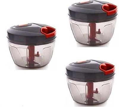 FLYUP Plastic Vegetable & Fruit Mini Chopper (Combo Set Of 3) Vegetable & Fruit Chopper
