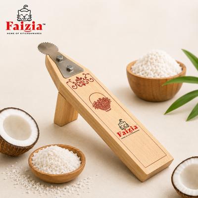 faizia Thengathuruvi Hand Coconut Scraper Stainless Steel Blade (Multicolor, Pack of 1) Coconut Grater & Slicer