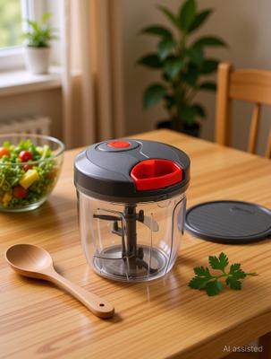 DDecora 1000 ml with 5 stainles steel powerful blade , new handy quick XL chopper Vegetable & Fruit Chopper