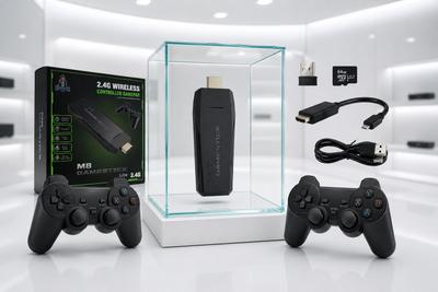 M8 4K Ultra HD Game Q1 Stick 64GB 20000+ Games Dual Wireless Controller with Game and Expansion Pack