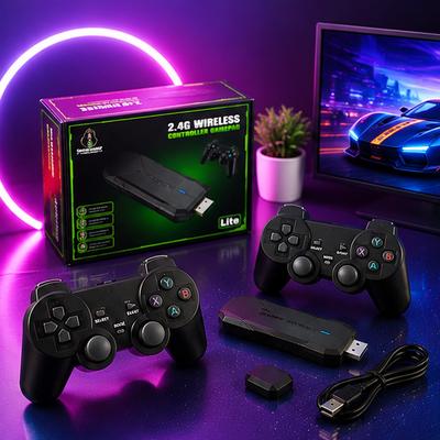 Retro Gaming Stick with Dual Wireless Controllers for Home TV Entertainment 5th Freedom Edition