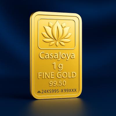 CASAJOYA Casa Joya Certified Pure Gold (995) Flower::Kalpvriksha::Banyan Tree gm Coin 24 (995) K 1 g Gold Bar