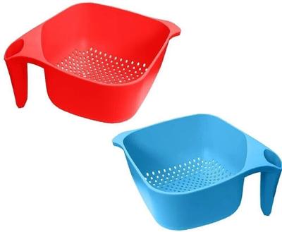 COOL INDIANS best quality Multi Color Plastic Strainer & Colander,Rice Fruits Vegetable Noodles Pasta - Washing Bowl & Strainer Good Quality & Perfect Size for Storing and Straining Strainer In Random Colors Strainer