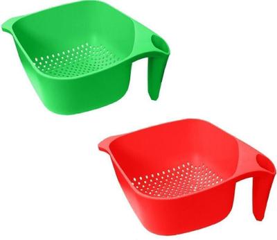 TRUE INDIAN MultiColor Plastic Strainer & Colander,Rice Fruits Vegetable Noodles Pasta - Washing Bowl & Strainer Good Quality & Perfect Size for Storing and Straining Strainer Colander In Random Colors Strainer