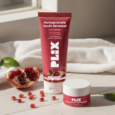 The Plant Fix Plix Pomegranate Youth Renewal Cleanser & Retinol Cream | Anti-Ageing Face Care Duo