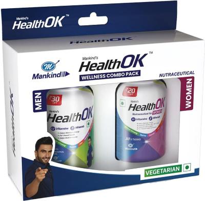 Health Ok Multivitamins Wellness Family Combo Pack Tablets for Daily Health & Immunity