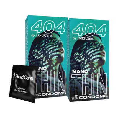 Bold Care 404 Super Nano Thin Condoms For Men | Intense Fit with a Natural Feel Condom