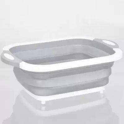 BSVR Premium Cutting Board/Washing Bowl,Fruit Vegetable Basket 55 Silicone, Plastic Cutting Board